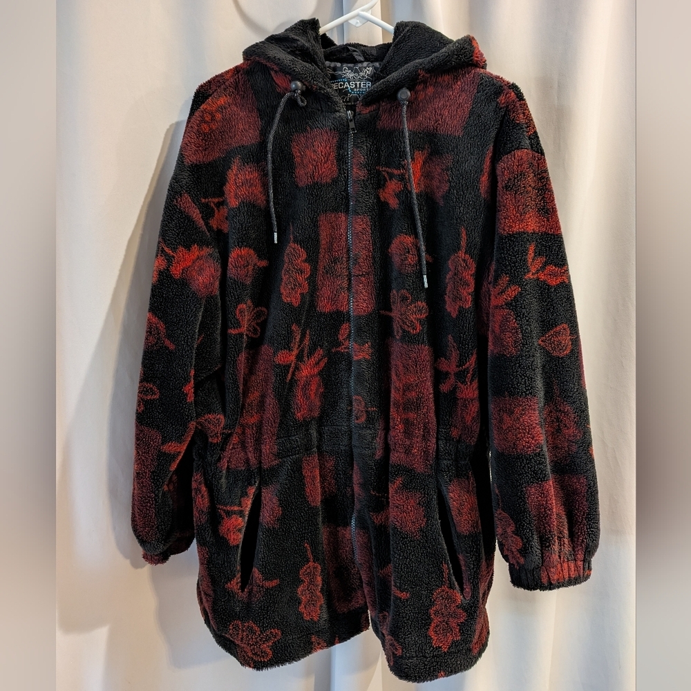 Forecaster Floral Fleece Jacket Hooded Small Full Zip Warm Cozy Gorpcore Women's